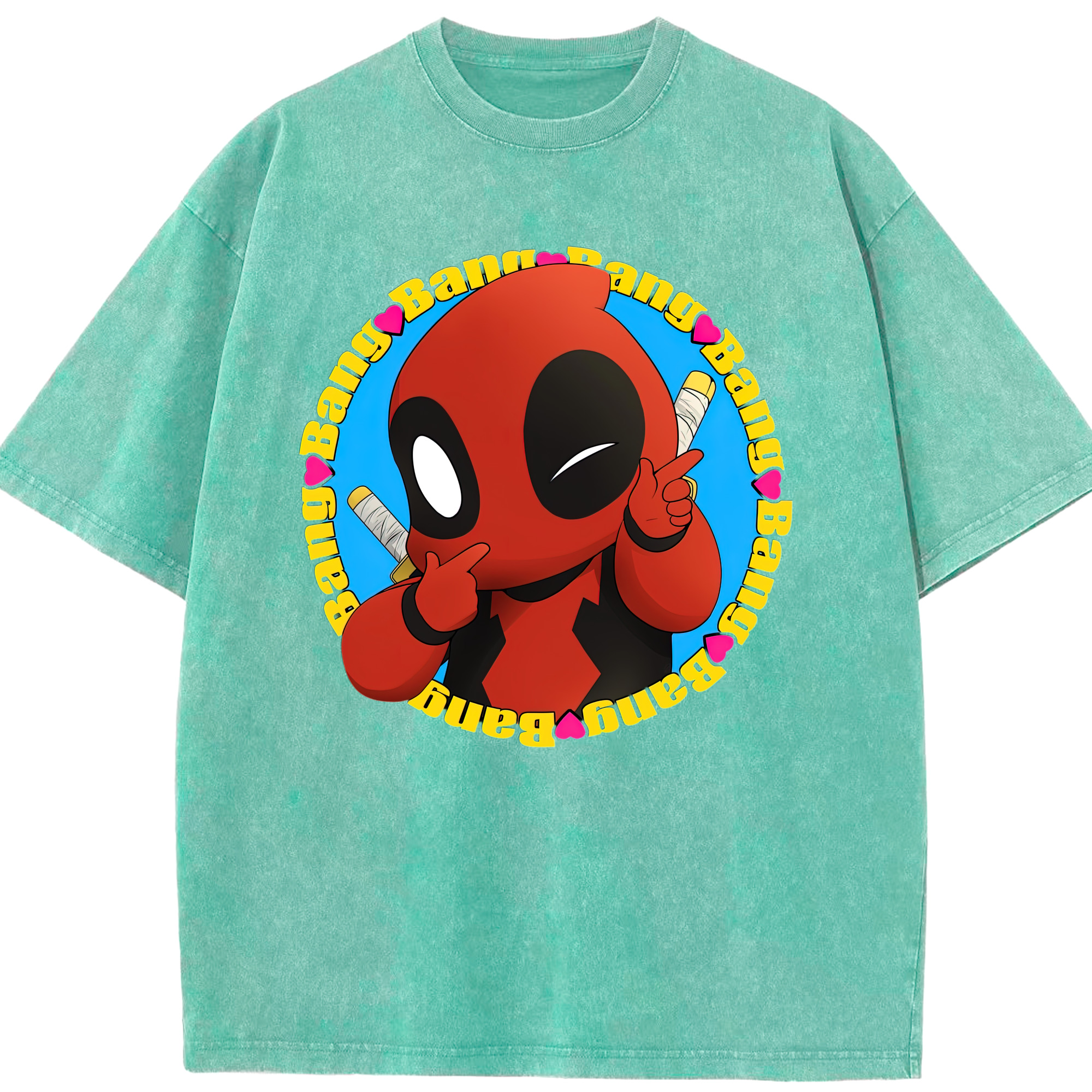 （画像用） Deadpool デッドプール 綿100% ヴィンテージ風 半袖Tシャツ（フロントプリント）